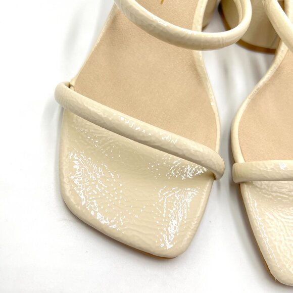 Dolce Vita Womens Size 10 Netra Ivory Cream Patent Block Heels Sandals Shoes NEW - Picture 3 of 13